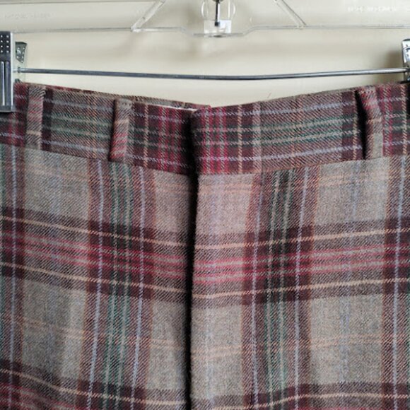 VINTAGE | Wool Plaid Pants Preppy Christmas Trousers Holiday Party Heritage Ivy - Picture 3 of 12